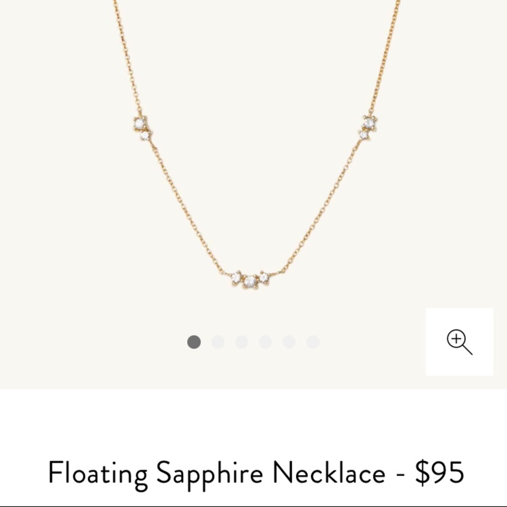 Mejuri floating sapphire crystal necklace